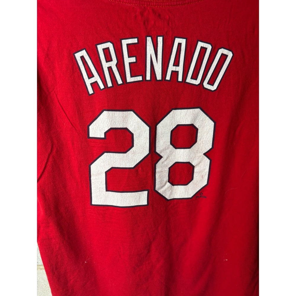 Nike St Louis Cardinals Nolan Arenado 28 MLB Red Graphic T-Shirt‎ Mens XL 18/20
